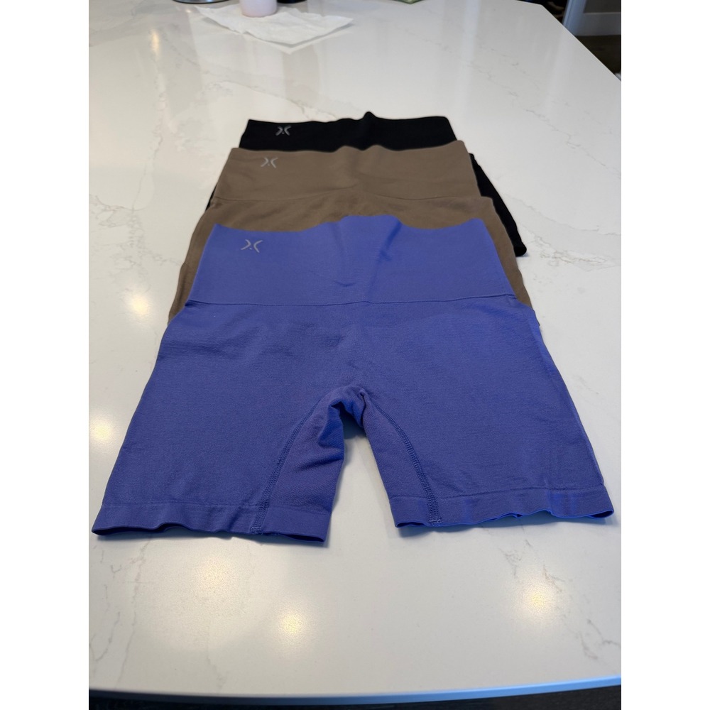 Yummie Tummie Seamless Shaping Shorts 3 Pack Black Taupe Purple S/M Boy Shorts